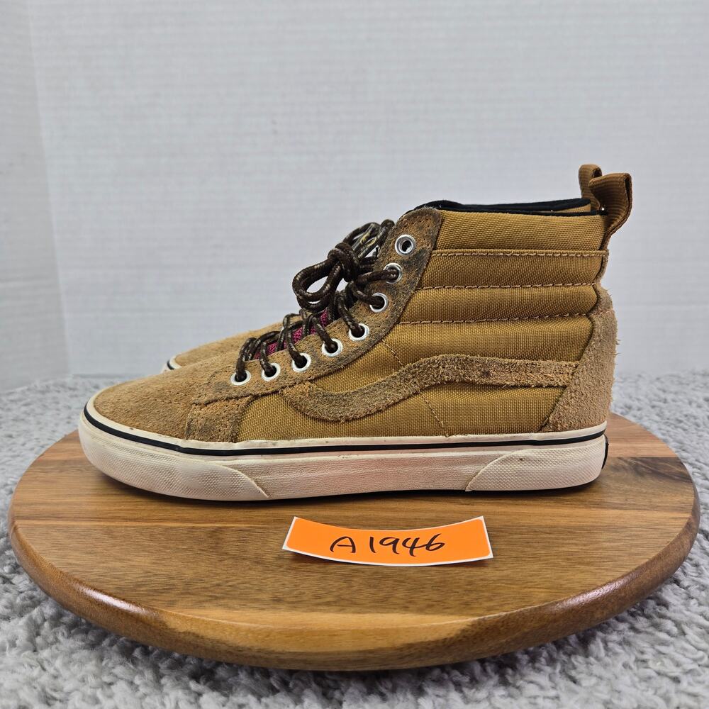 Vans Womens 8 Sk8-Hi MTE Tan Brown Suede Leather Performance Athletic Sneaker